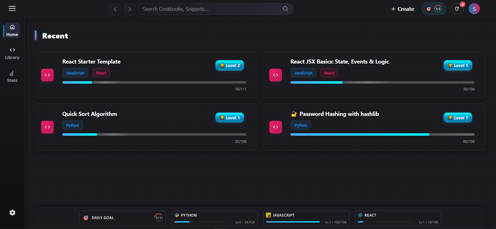 FlashCode Home Page Interface