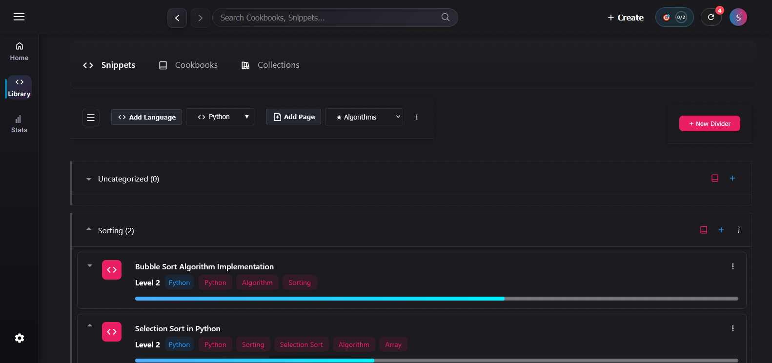 FlashCode Library Page Interface