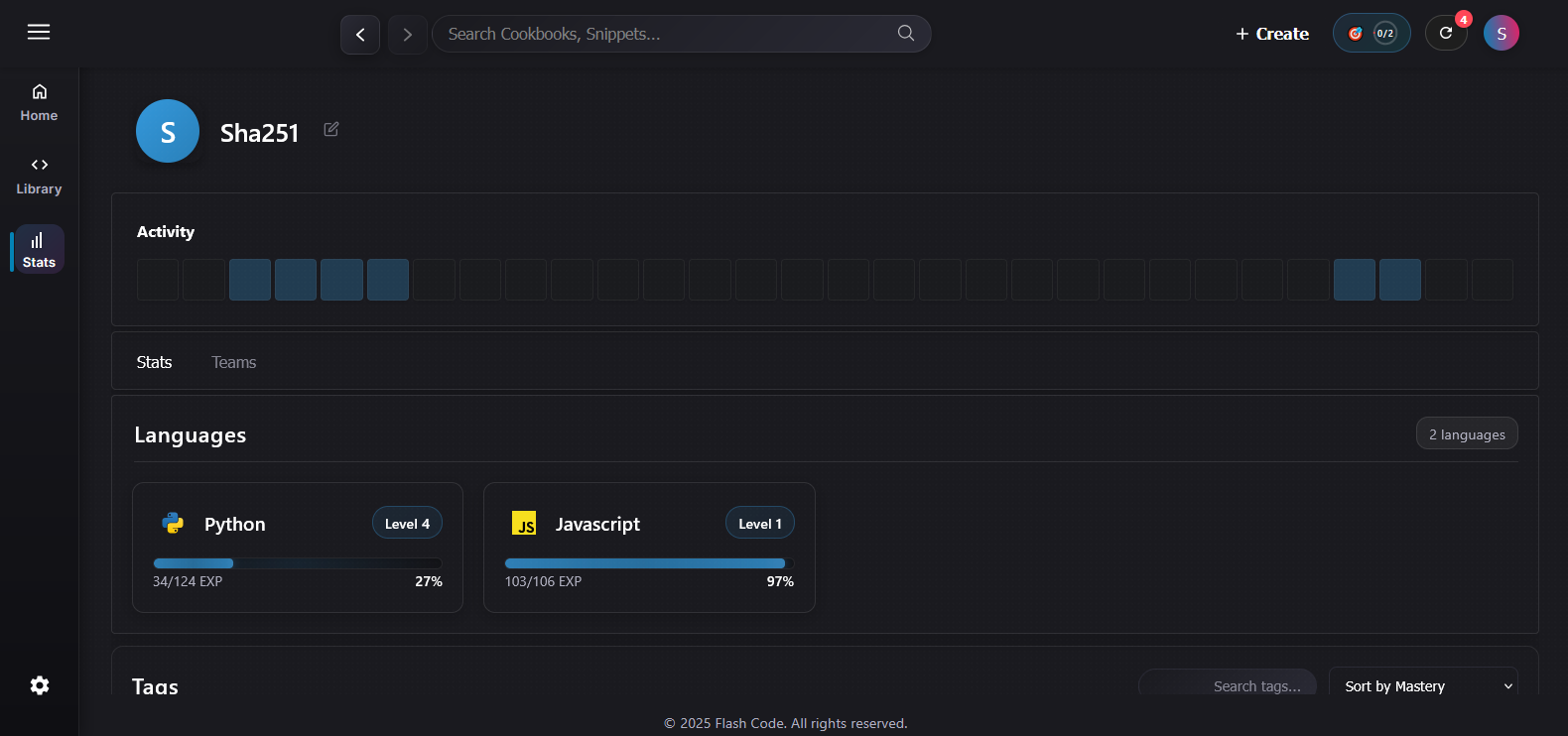 FlashCode Stats Page Interface